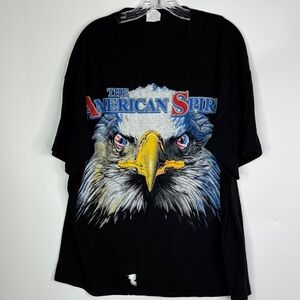 Vintage American Spirit Large Eagle Graphic Print Shirt Grunge Size XXL